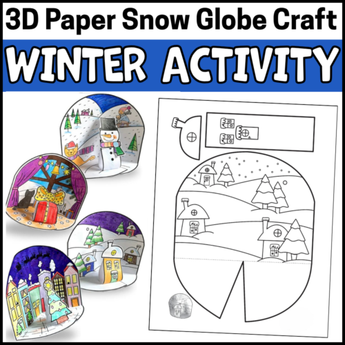 1 3D Paper Snow Globe Coloring Craft