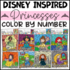 Princess Color by Number: 12 Princess Coloring Pages