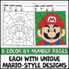 Video Game Adventure Color by Number Worksheets