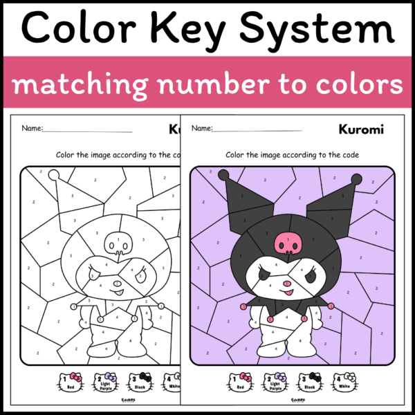 Sanrio-Inspired Characters Color by Number Activity Pages