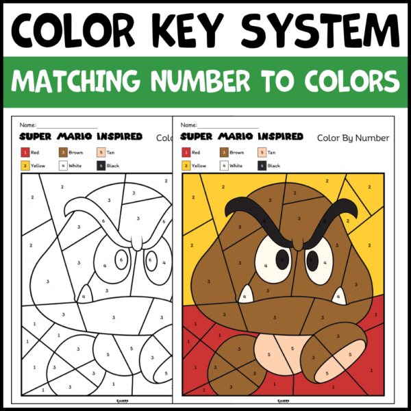 Video Game Adventure Color by Number Worksheets
