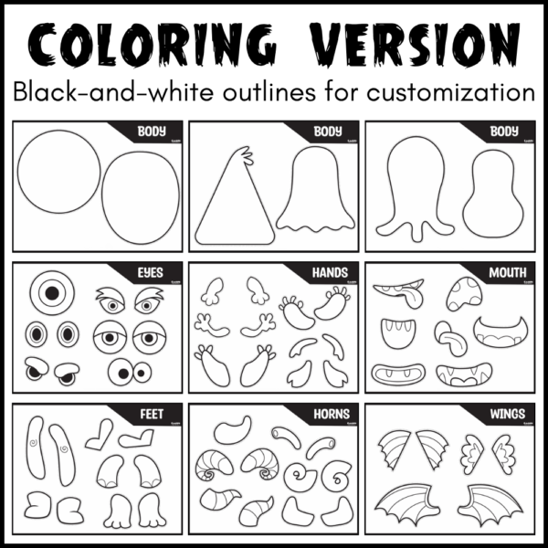 Build a Monster Craft Kit: Cut & Paste Printable Activity